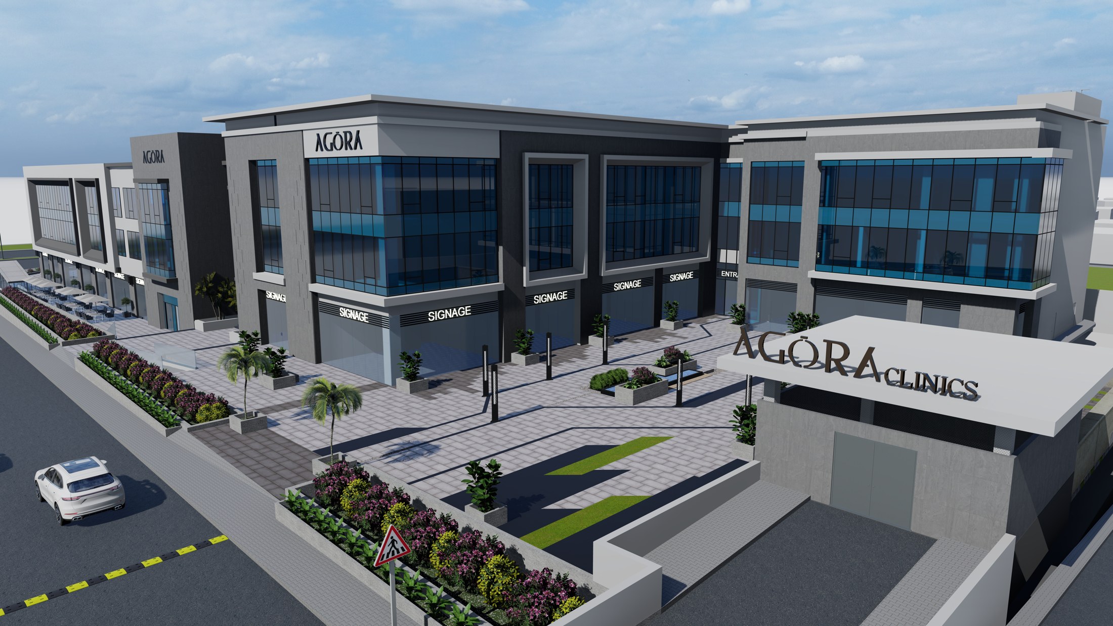 Agora Mall — landscape and building relationships