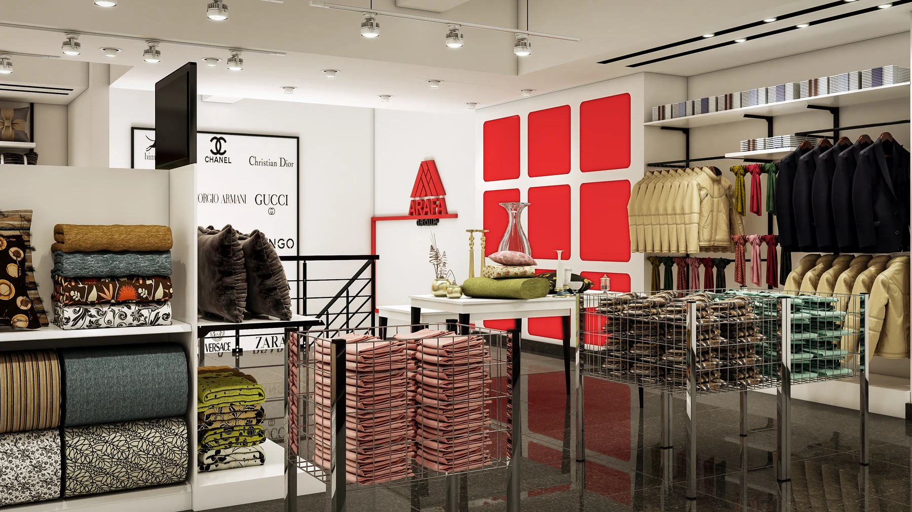 Arafa Group · Wonderland · Apparel and merchandise display · design render