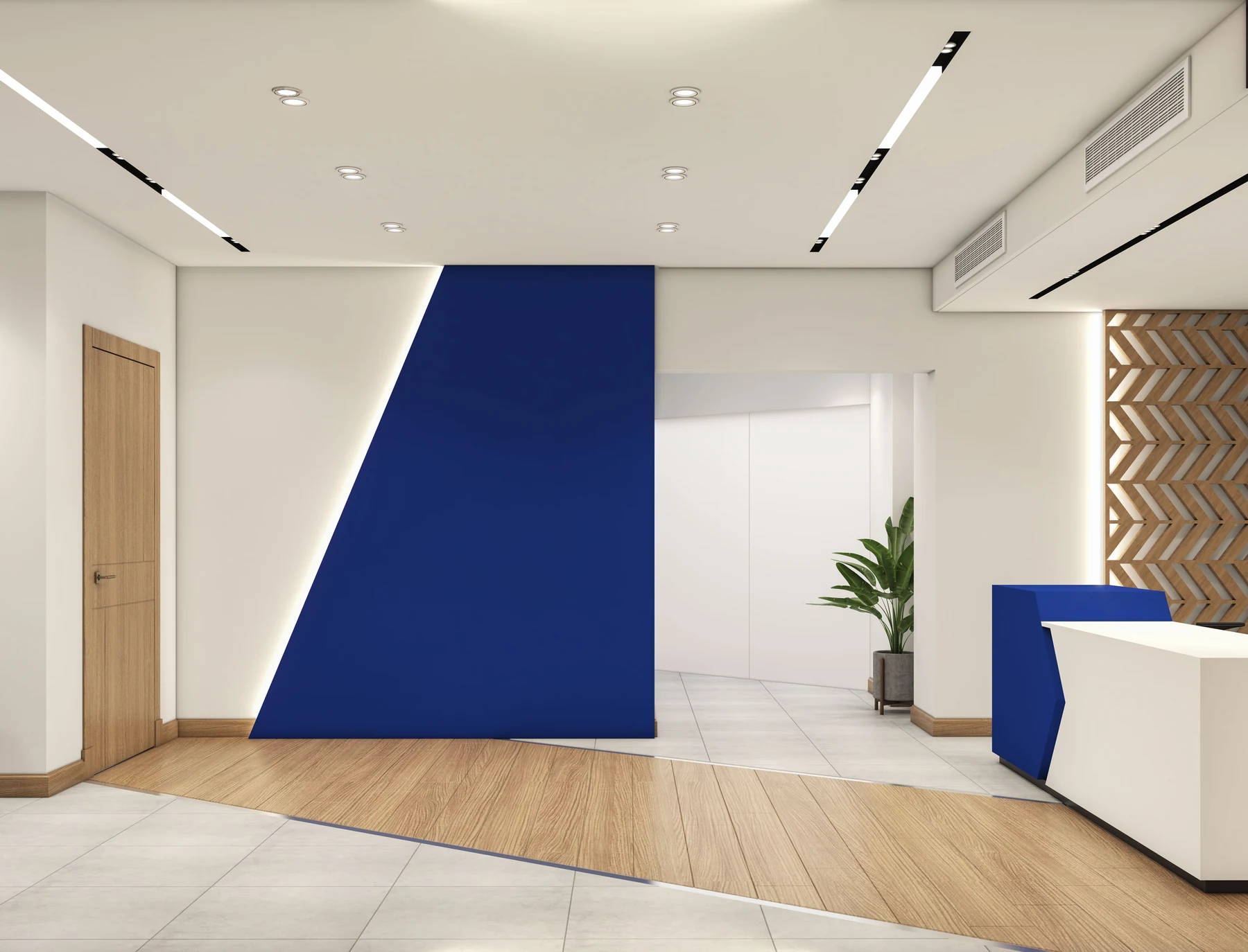 Egytrans · Alexandria · Entrance and brand wall · design render