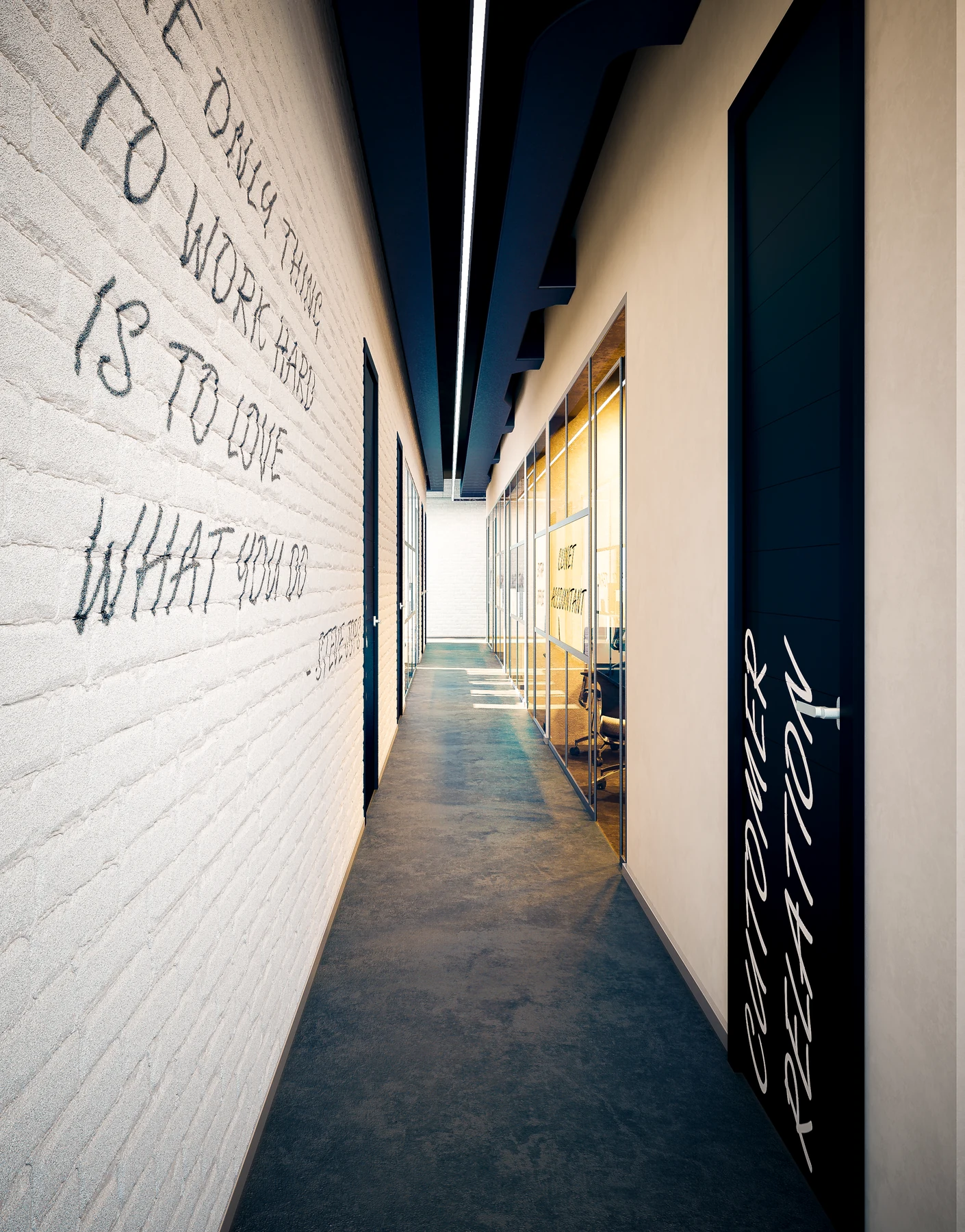 El Shahawi Group · Offices · Circulation corridor · design render