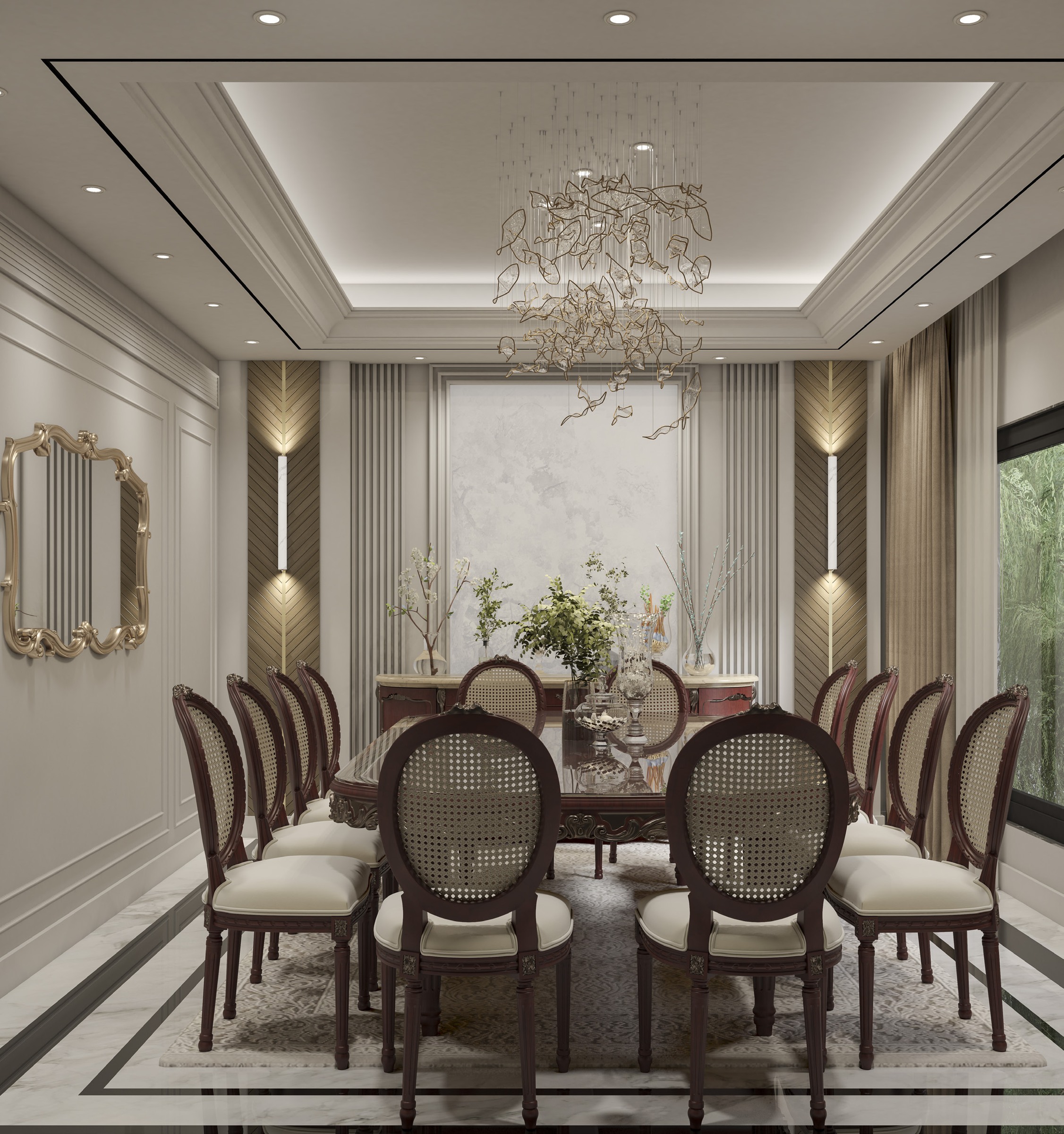 Elrabwa Villa dining room design visualisation