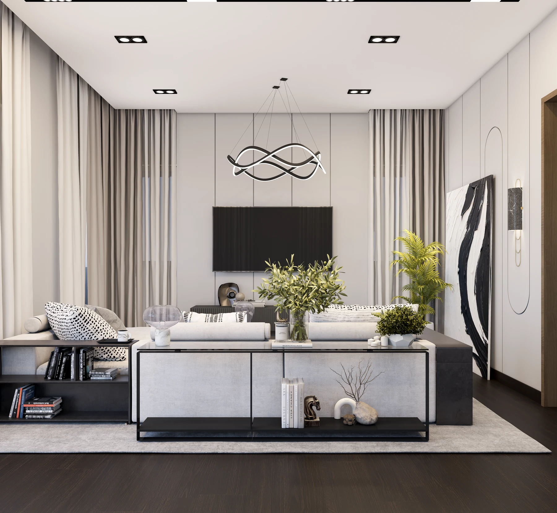 Hyde Park · Villa Interiors · First-floor living area · design render