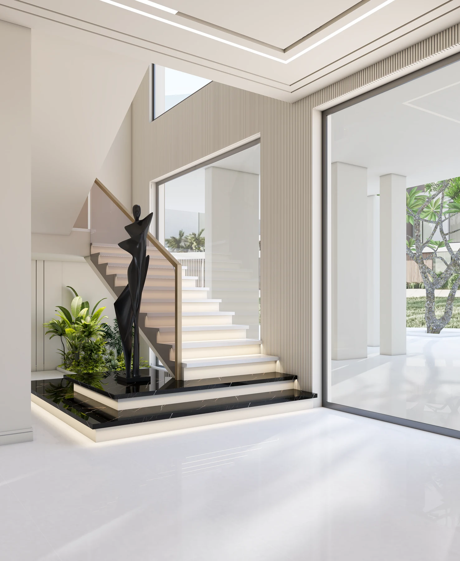 Katameya Dunes · Villa Interiors · Entrance stair · design render